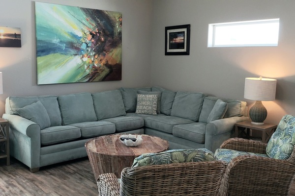 Sectional provides plenty of seating in the living room.