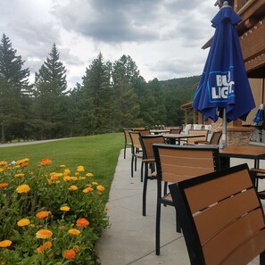 Outdoor dining - Comfortable and cozy retreat with Free ski shuttle (Angel Fire)