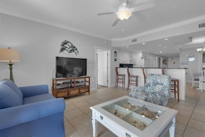 Condo, Multiple Beds, Pool Access | Living area | 32-inch TV with cable channels