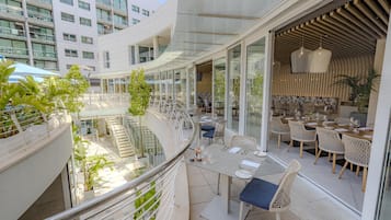 Breakfast, lunch served; Mediterranean cuisine, al fresco dining