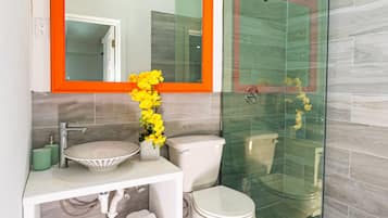 Habitación clásica | Baño | Regadera y toallas