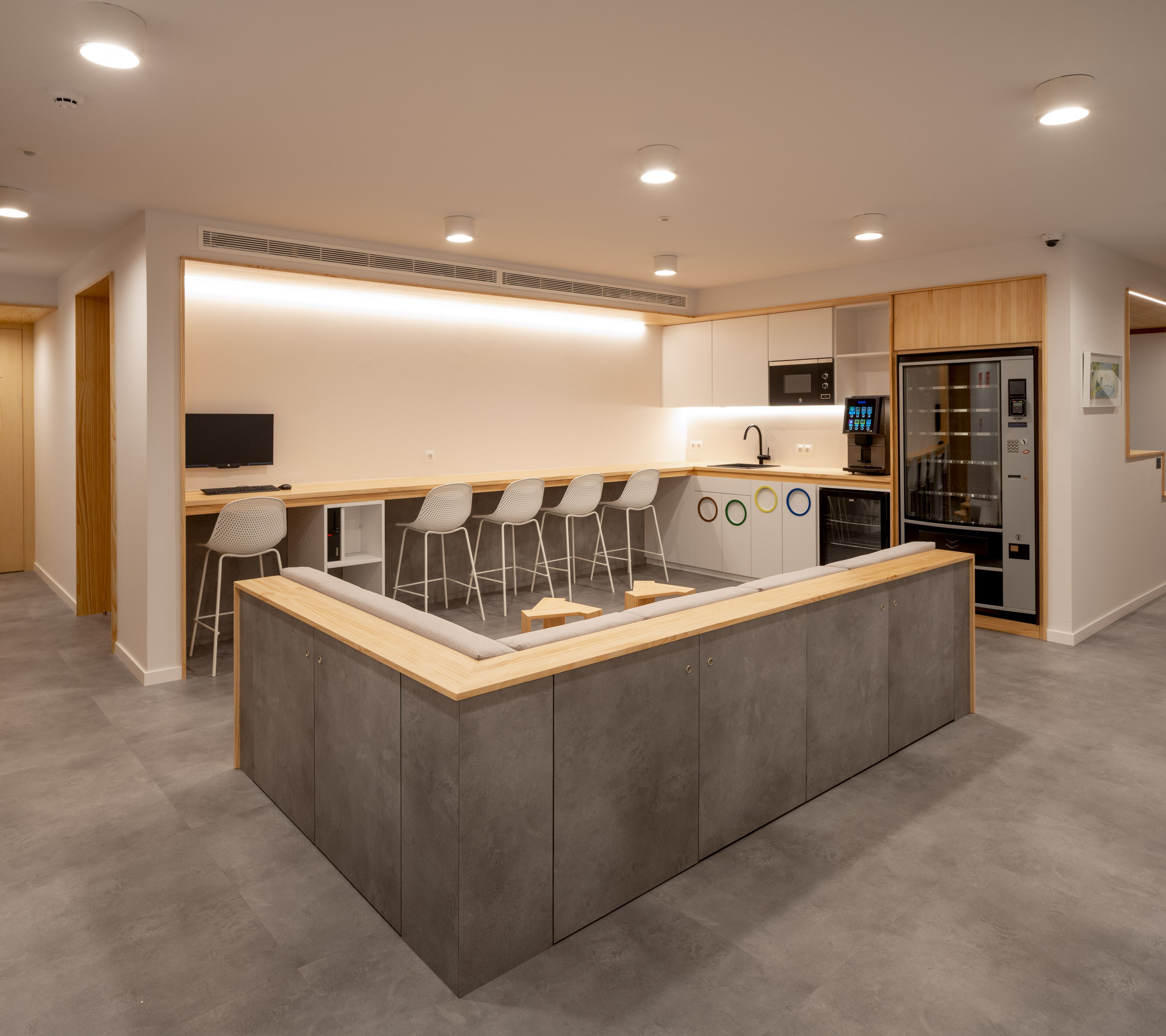 Mini-fridge, microwave, espresso maker, cookware/dishes/utensils