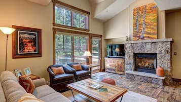 TV, fireplace, stereo