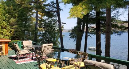 Lakefront home private beach on Schroon Lake