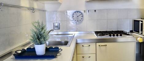 Kühlschrank, Mikrowelle, Herdplatte, Geschirrspüler