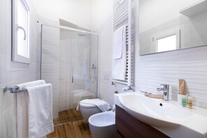 Dusche, Haartrockner, Handtücher