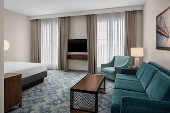 Premium bedding, in-room safe, free WiFi, bed sheets at Embassy Suites by Hilton Charleston Harbor Mt. Pleasant