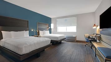 Hypo-allergenic bedding, desk, laptop workspace, iron/ironing board