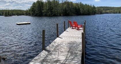 Family Friendly Waterfront Estate on Lake Wicwas w/ Private Beach & Dock