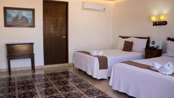 Laptop workspace, free WiFi, bed sheets