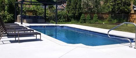 Een verwarmd zwembad