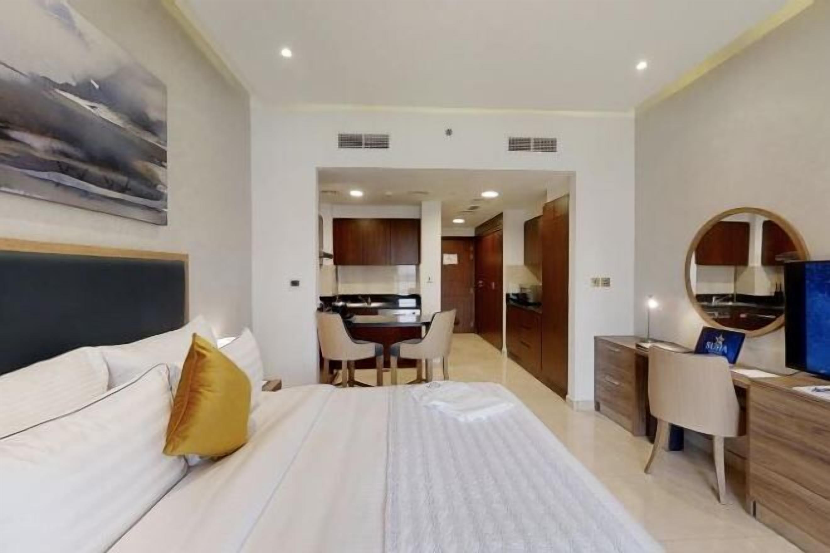 Pillowtop beds, in-room safe, blackout drapes, soundproofing