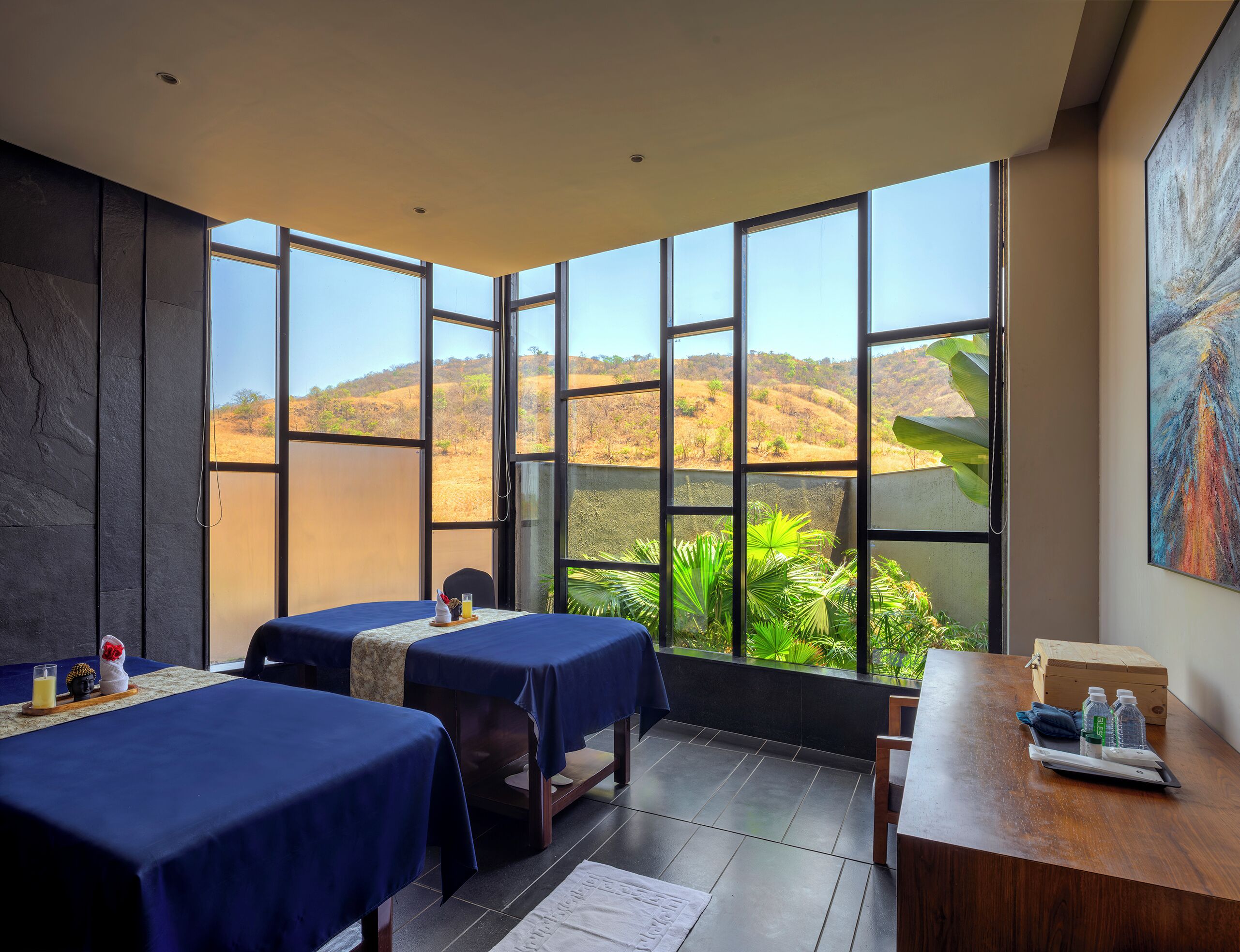 Behandlingsrum til par, kropsbehandlinger, aromaterapi