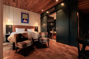 Minibar, desk, blackout curtains, iron/ironing board