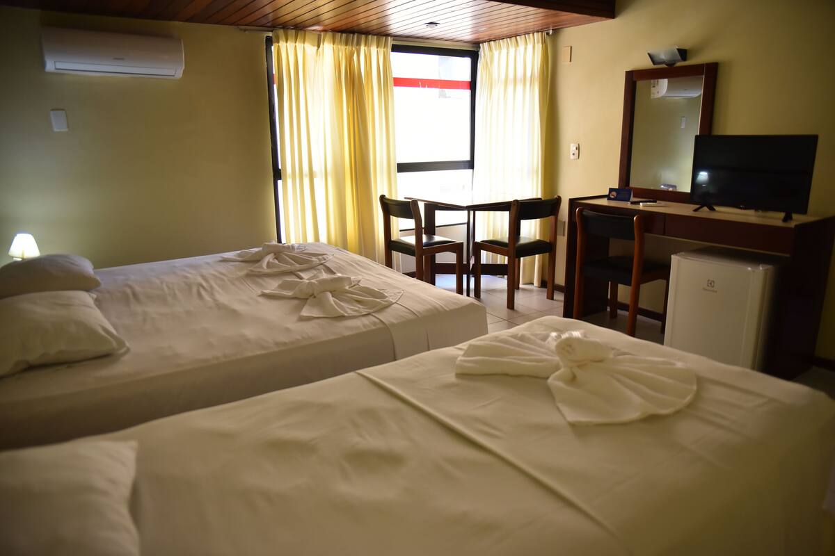 Desk, free WiFi, bed sheets