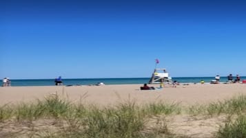 Playa en los alrededores, camastros y toallas de playa