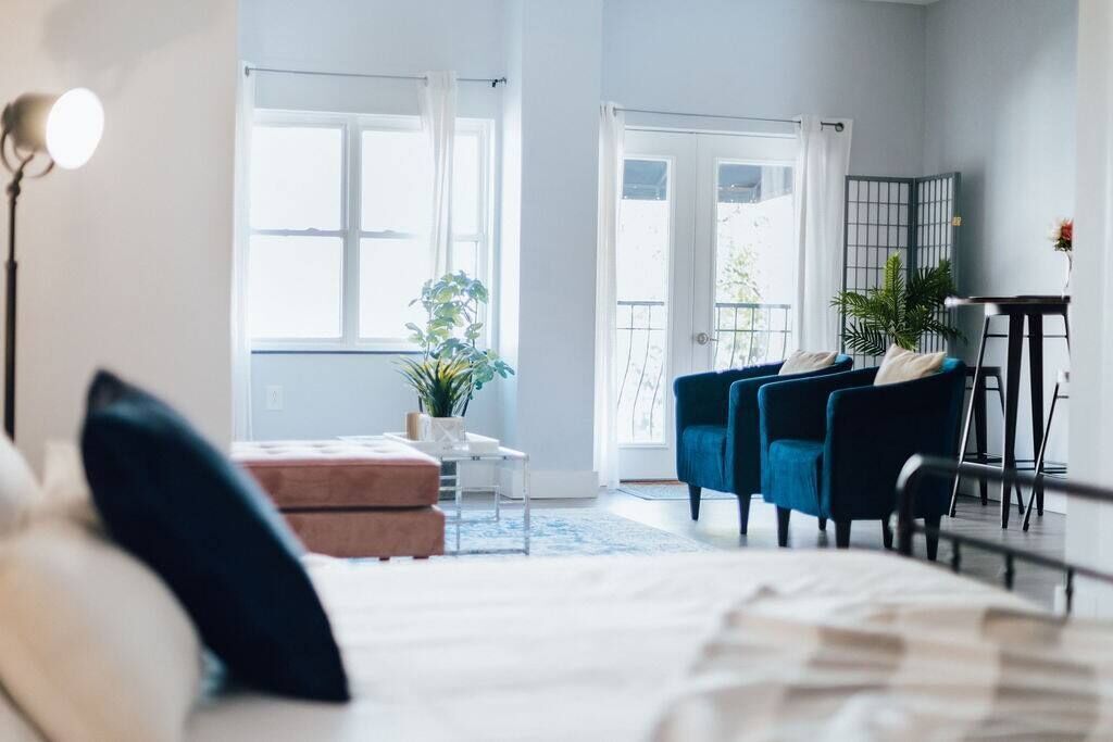 1 bedroom, desk, iron/ironing board, travel cot