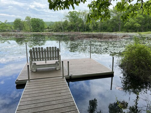 Summer fun Poconos Watergap: stunning water views, dock, firepit, movie room