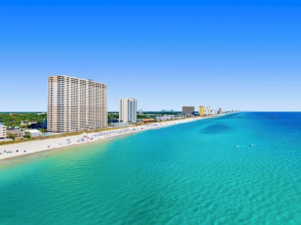 On the beach, beach towels