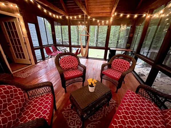 Interior - Adirondack A-frame Cabin across from Lake (Jay)
