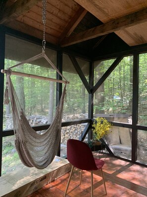 Interior - Adirondack A-frame Cabin across from Lake (Jay)