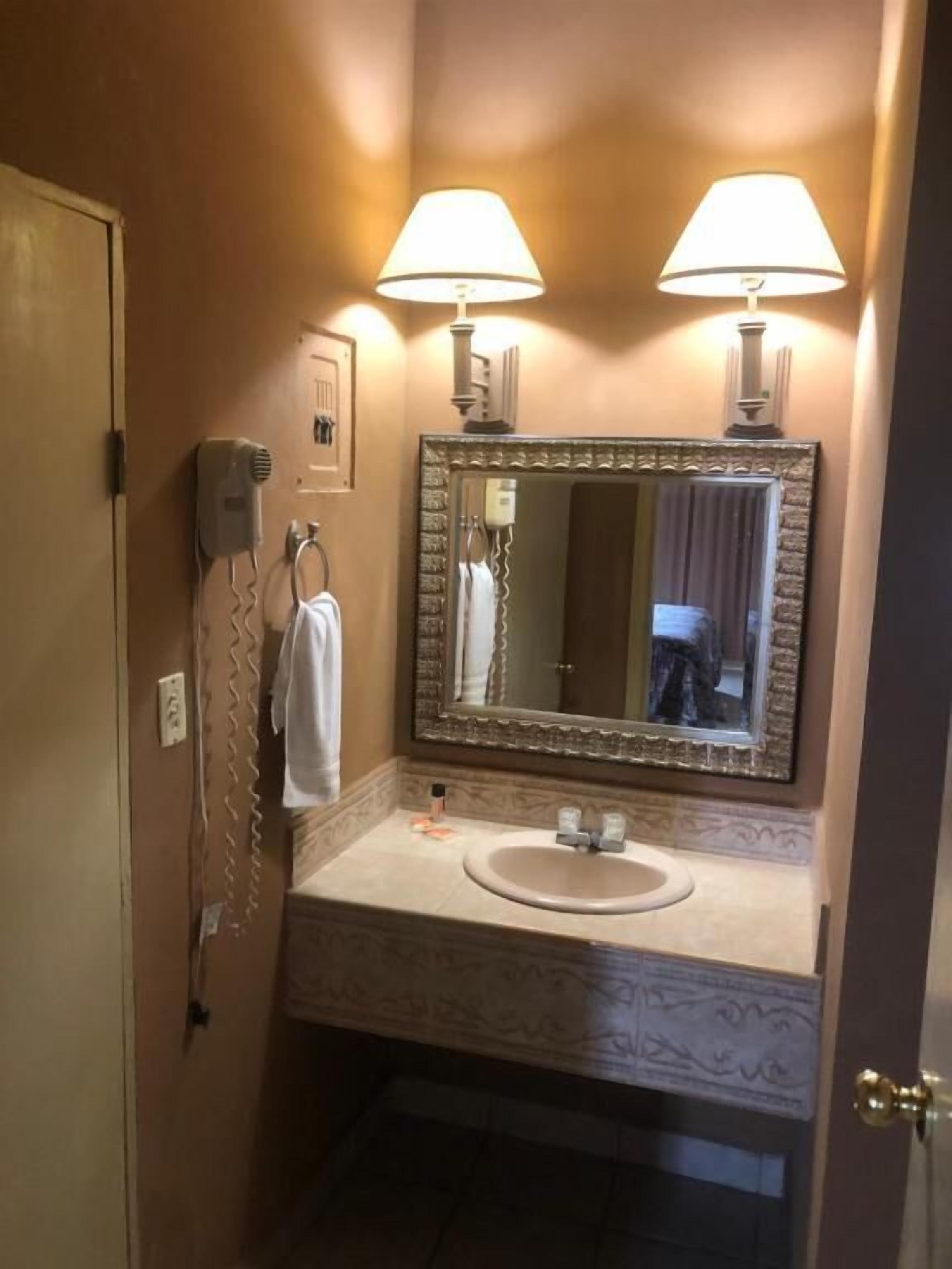 junior suite, 1 large single bed, non smoking, microwave | bathroom sink