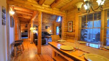 Cabin, 3 Bedrooms | Private kitchen | Fridge, microwave, oven, dishwasher