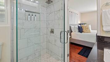 Bathtub, hair dryer, towels