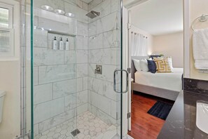 Bathtub, hair dryer, towels