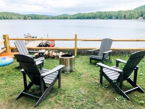 After a paddle in the canoe, enjoy an evening around the fire pit.