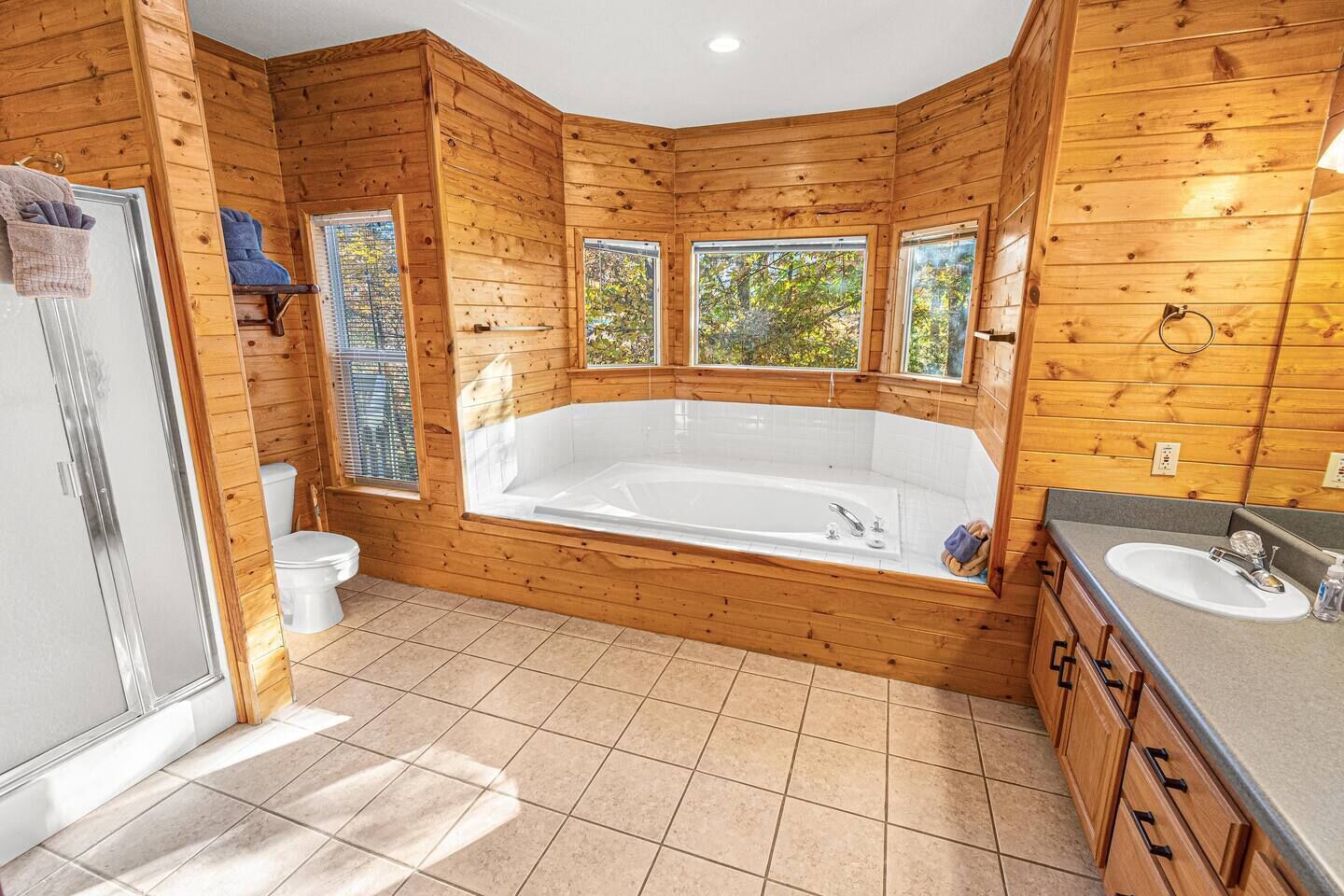 Ensemble douche/baignoire, sèche-cheveux, serviettes fournies