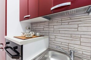 Appartement Confort, cuisine, vue ville | Cuisine privée