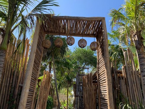 geo domes at the Tulum jungle, steps from the beach