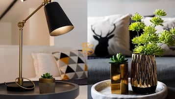 1 bilik tidur, peralatan tempat tidur premium, gebar bulu kapas, meja