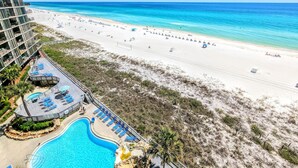 A resort with a swimming pool, beach, and ocean view. - Exquisite Deluxe Vacation 7th floor Tower II (Panama City Beach)