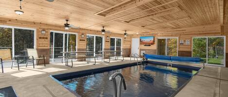 Indoor pool, a heated pool