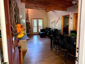 Smart TV, fireplace, DVD player, table football