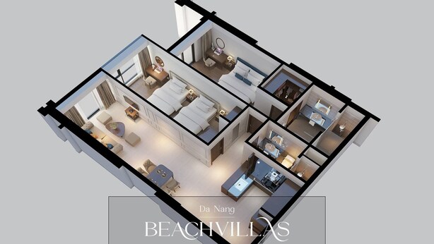 Floor plan - Modern 2 Br Apartment at 4points Opposite Beach (Da Nang)