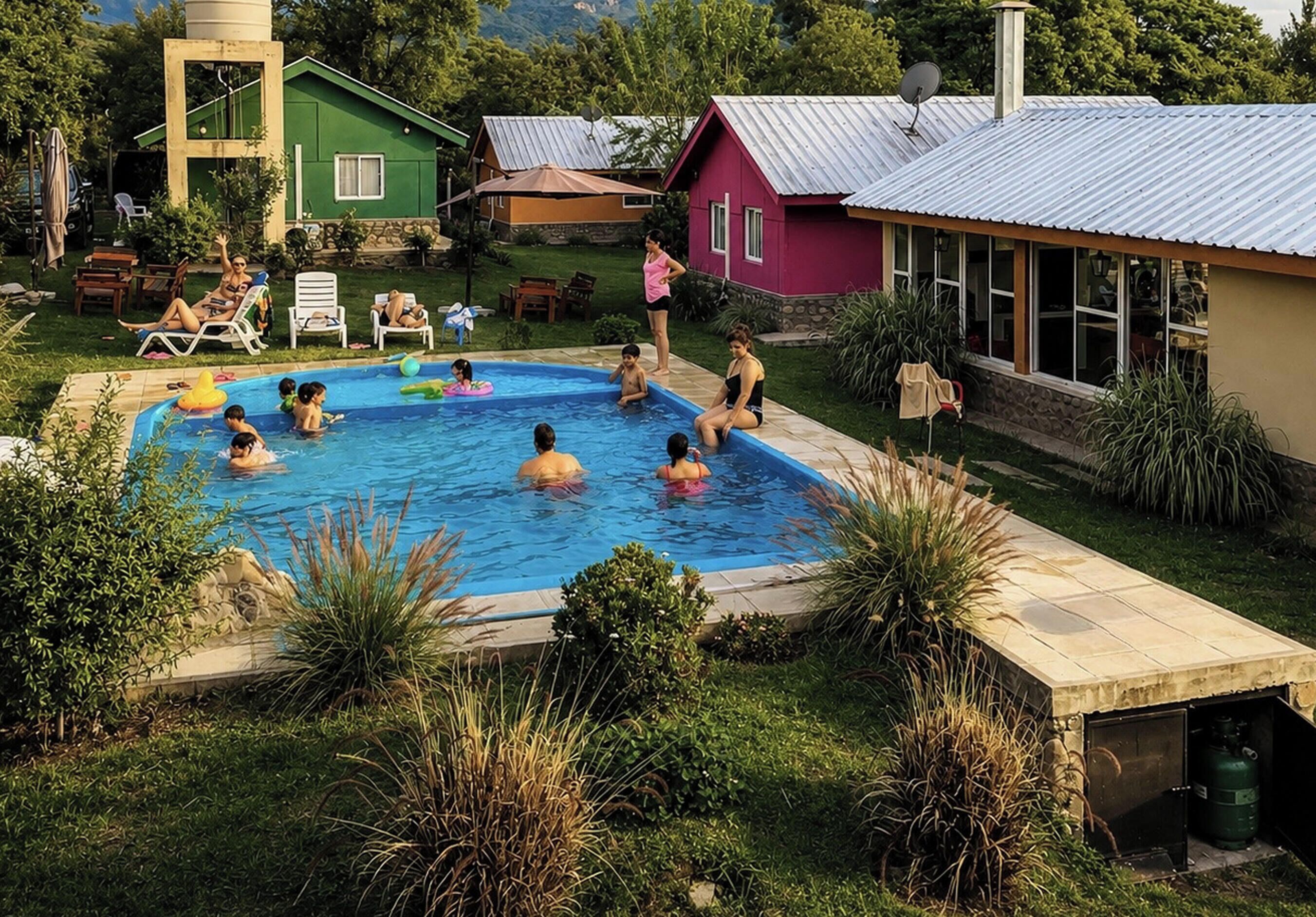 Ferienhütte, 1 Schlafzimmer, Raucher, Balkon | Pool | Außenpool
