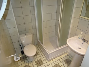 Chambre, 1 chambre, terrasse | Salle de bain | Sèche-cheveux