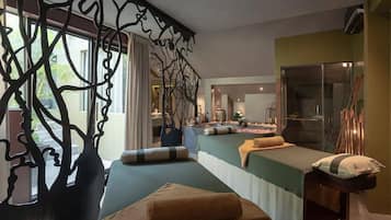 Salas para tratamentos a dois, banho turco/hammam, tratamentos corporais