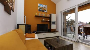 TV, fireplace, DVD player, stereo