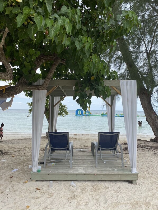 Beach nearby, sun-loungers