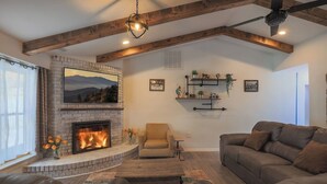 TV, fireplace, video games