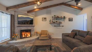 TV, fireplace, video games