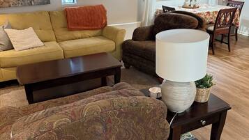 Smart TV, DVD player, books, video library