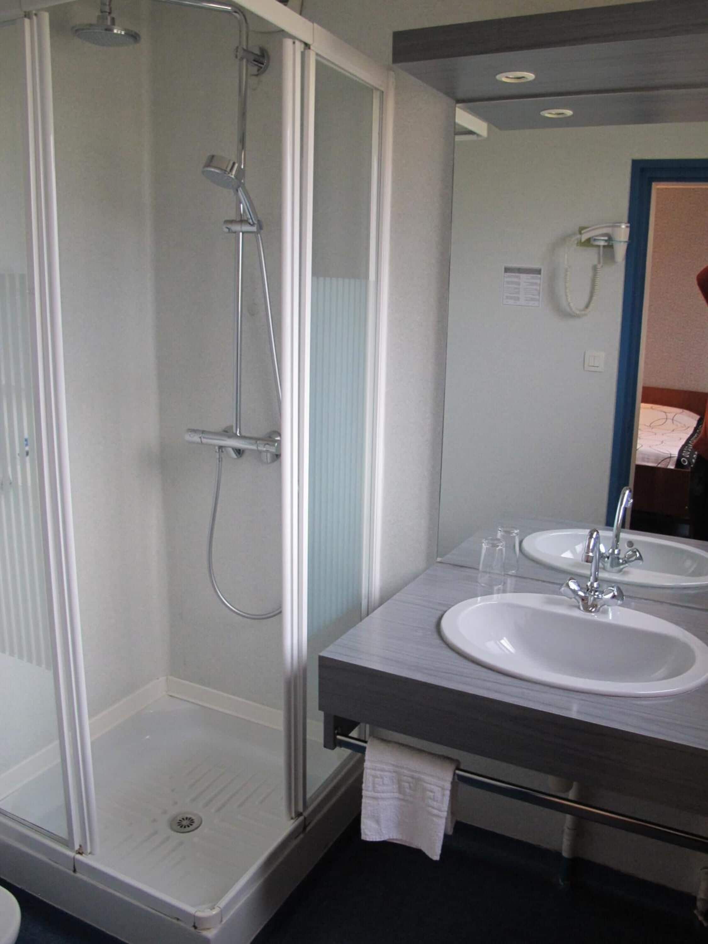 Free toiletries, hair dryer, bidet, towels