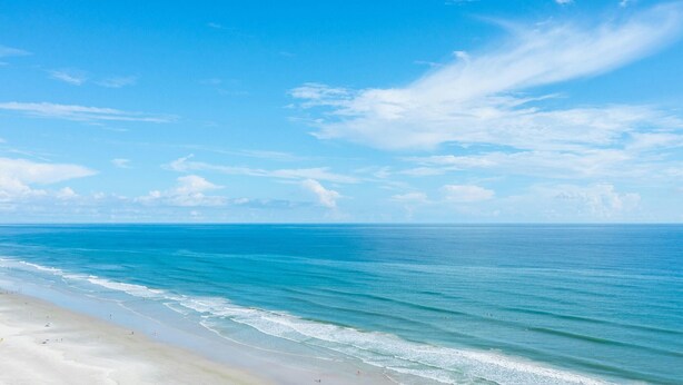 A beach with clear skies and calm waters.