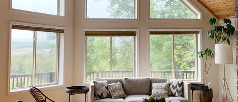 Televisio, takka, DVD-soitin, pöytätennispöytä