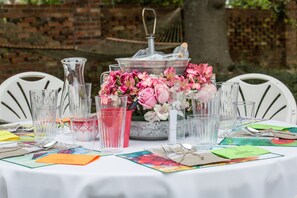 Outdoor banquet area